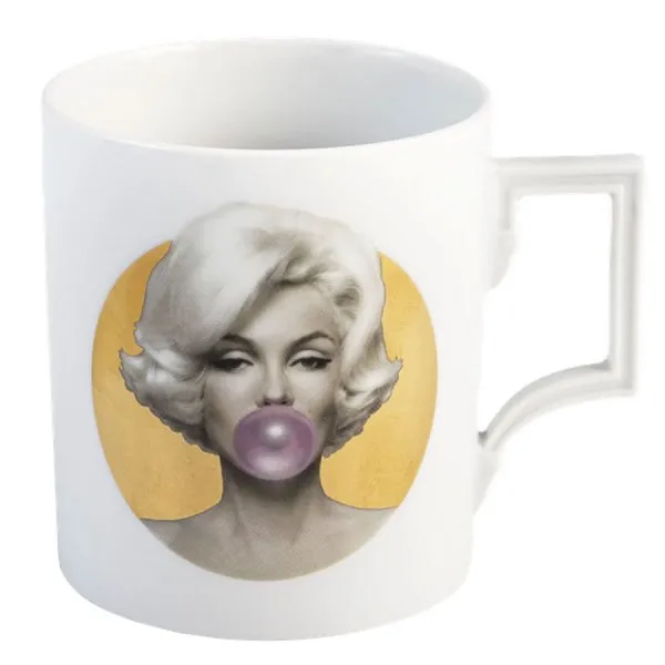Meissen Henkelbecher Berlin Legends blowing Bubbles Marilyn Gold (250ml)