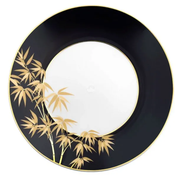 Meissen Speiseteller Golden Bamboo Schwarz Gold (24cm)