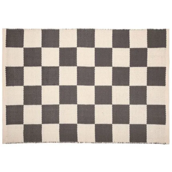 PAD Fußmatte Check Karomuster Grau Beige (80x160cm)