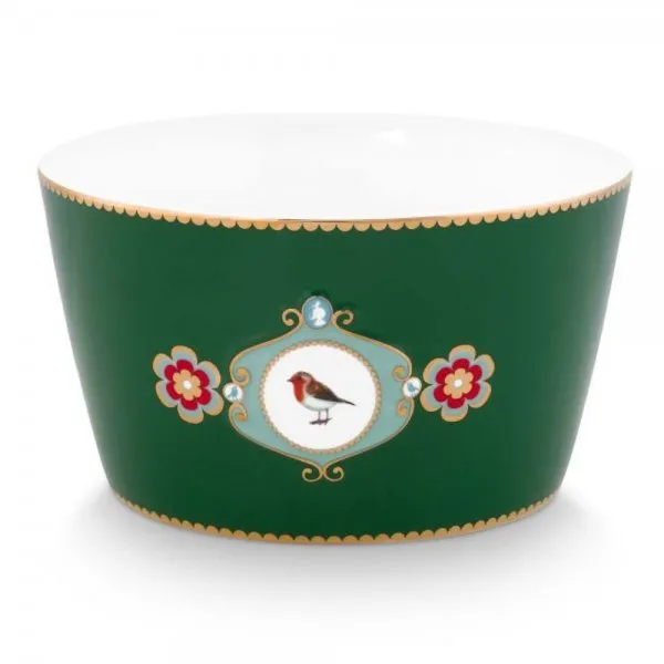Pip Studio Schale Medallion Love Birds Dark Green (15cm)