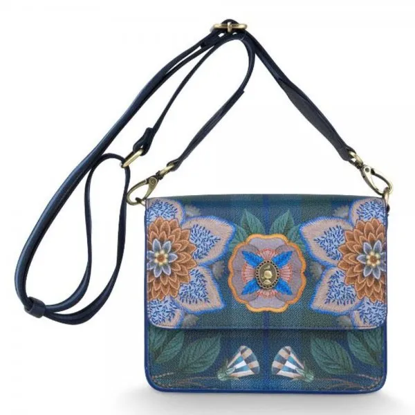 Pip Studio Schultertasche Cross Body Fenna Flores Felices Dark Blue (S)
