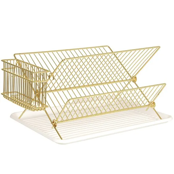 Present Time Abtropfgestell für Geschirr Gold