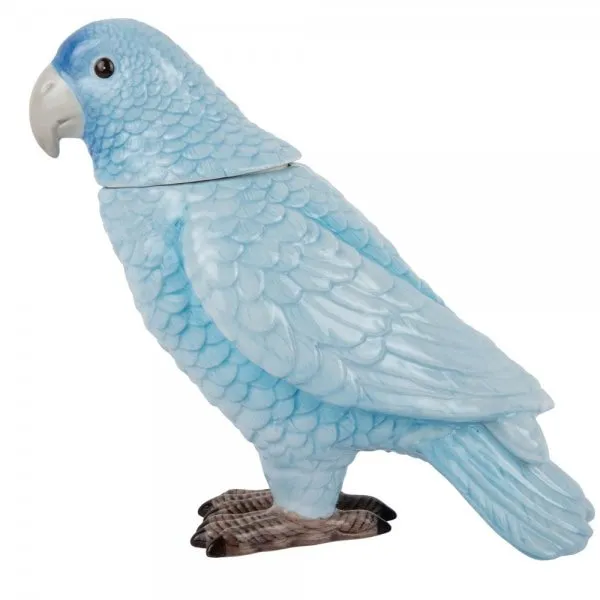 Present Time Dekorationsobjekt Dose Papagei Storage Jar Soft Blue