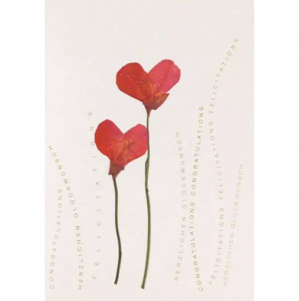 Räder Design Karte Glückwunschkarte Herzblüten Mohnblüten