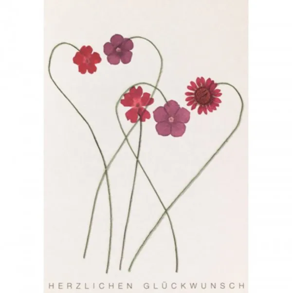 Räder Design Karte Glückwunschkarte Herzblüten Rot