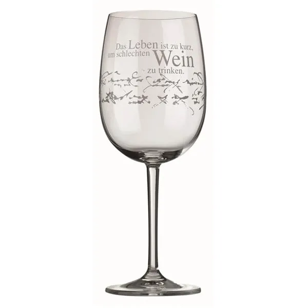 Räder Design Weinglas Das Leben Ist Zu Kurz