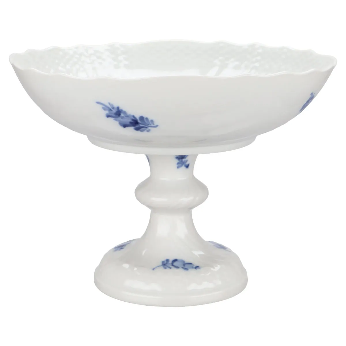 Gebäckschale auf Fuß Modell 1528 - Royal Copenhagen Blaue Blume geschweift  I. Wahl