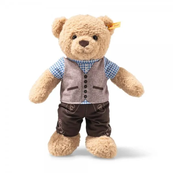 Steiff Kuscheltier Teddybär Ben Bayern Lederhose Beige (30cm)