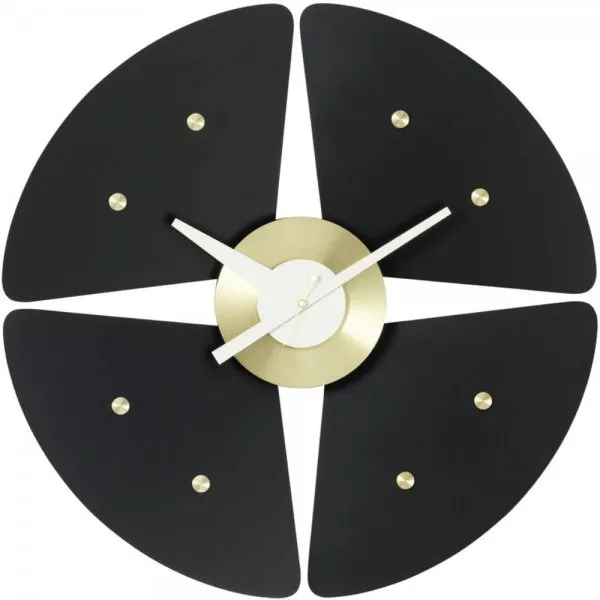 Vitra Wanduhr Petal Clock Schwarz-Messing