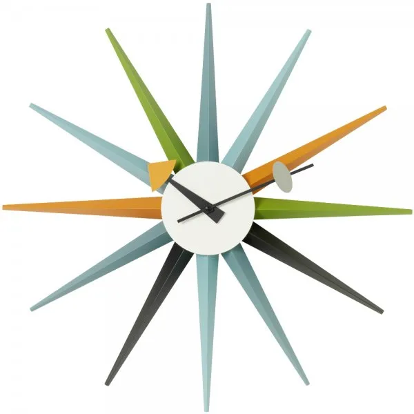 Vitra Wanduhr Sunburst Mehrfarbig