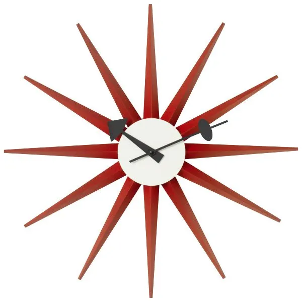 Vitra Wanduhr Sunburst Rot
