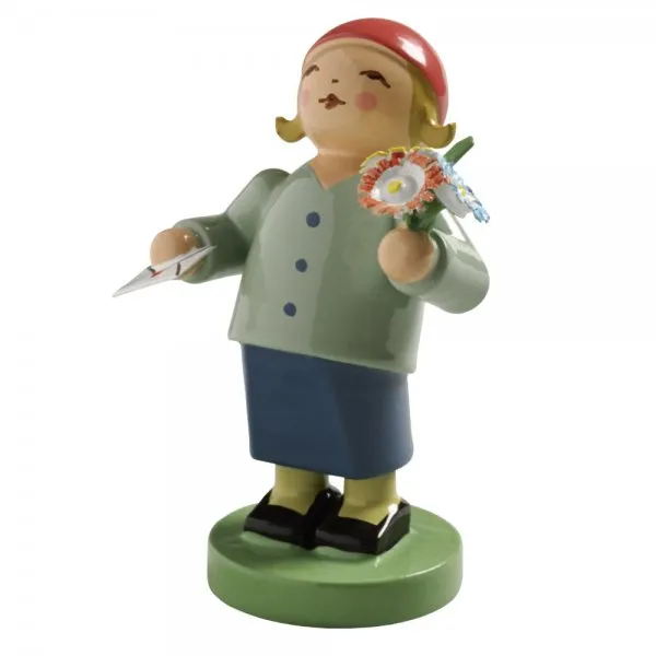 Wendt & Kühn Blumenkind Junge Gratulant mit Brief und Blumen