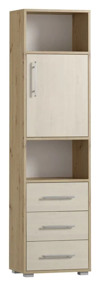 Schrank Curug 22, Farbe: Eiche / Buche hell - Abmessungen: 188 x 50 x 34 cm (H x B x T)