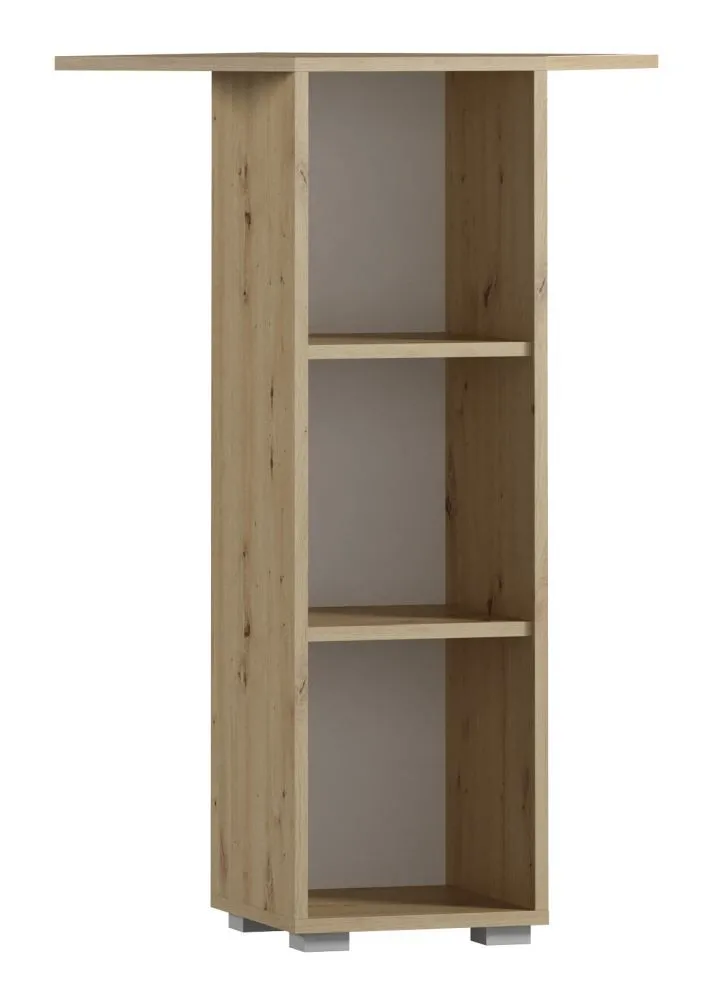 Eckregal Curug 02, Farbe: Eiche - Abmessungen: 113 x 58 x 58 cm (H x B x T)