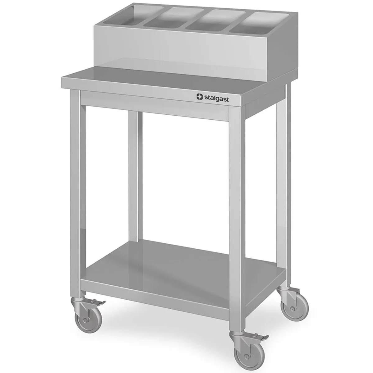 Stalgast Edelstahl Besteck- und Tablettwagen, 817x500x1100 mm, Selbstmontage