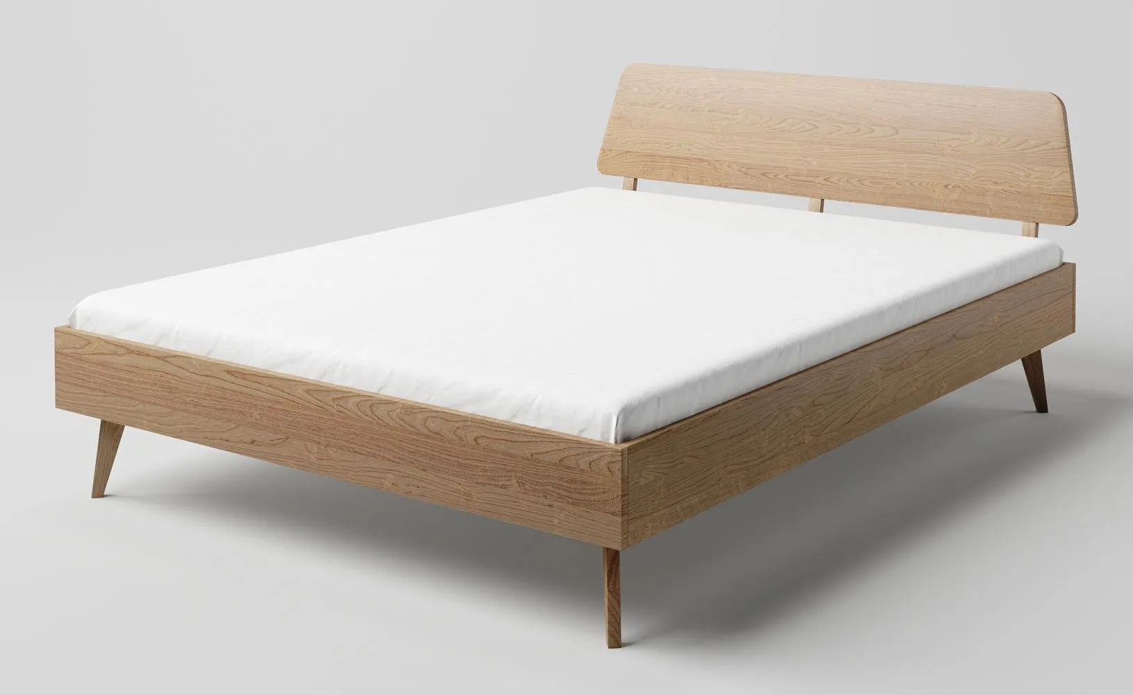 Doppelbett Eiche massiv natur Aurornis 80 - Liegefläche: 160 x 200 cm (B x L)