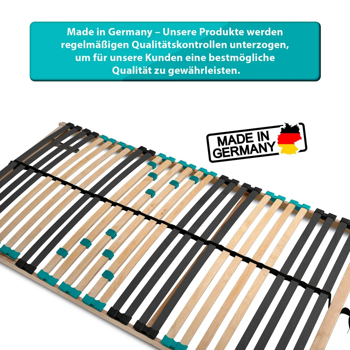 7 Zonen Lattenrost DRÖMSON 70 x 200 cm Kopfteil verstellbar