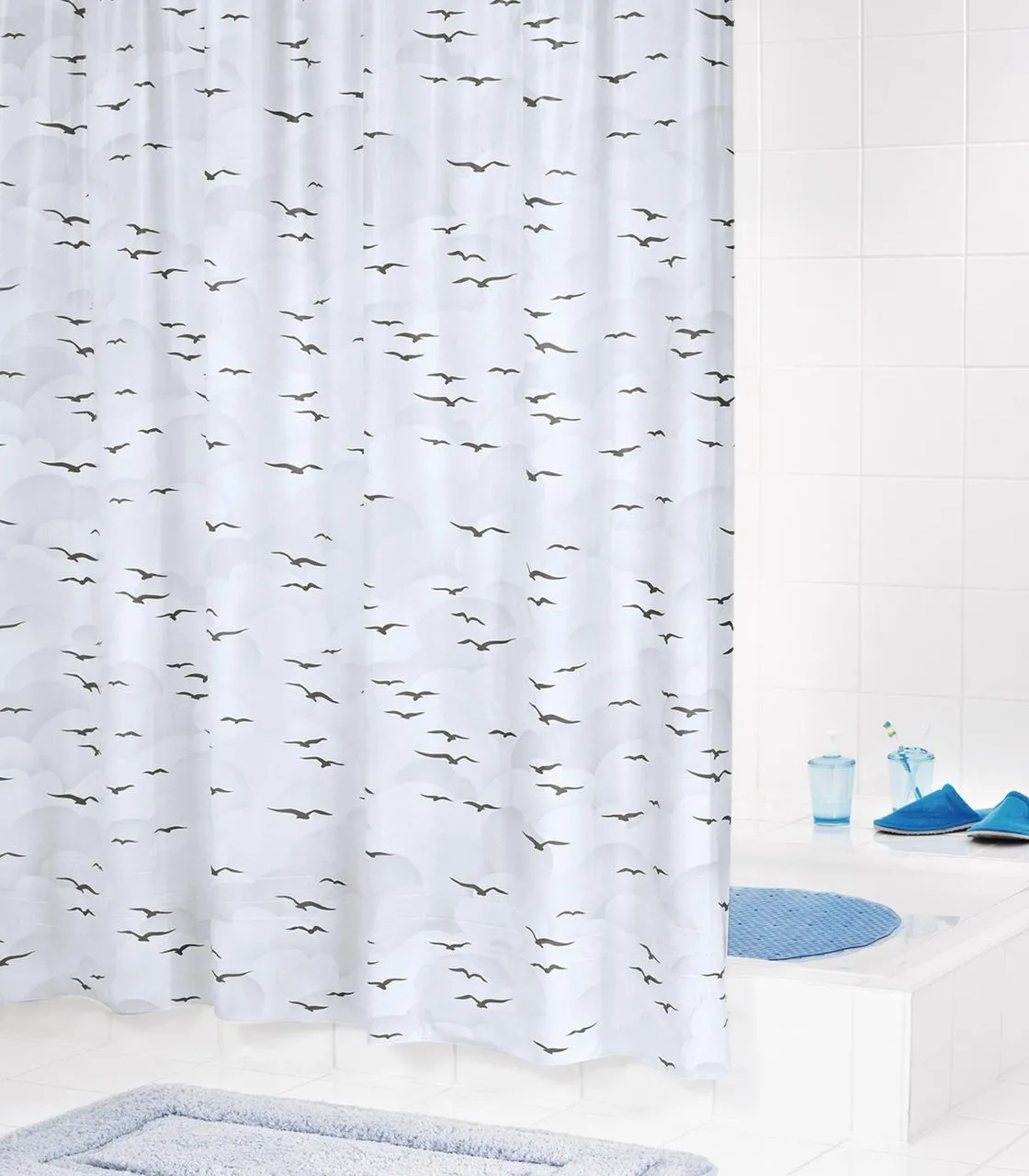 Duschvorhang Folie Sylt ca. 180x200 cm, beige, inkl. Ringe, 100% PEVA