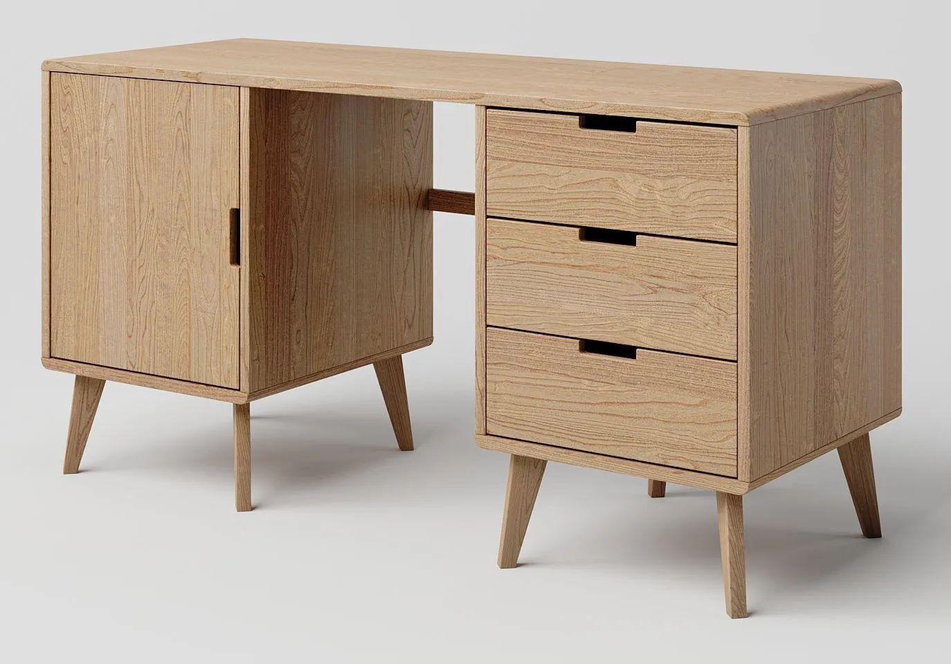 Schreibtisch Eiche massiv natur Aurornis 69 - Abmessungen: 75 x 142 x 55 cm (H x B x T)