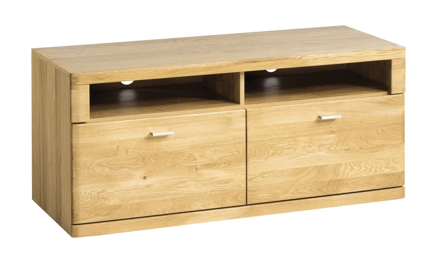 TV-Unterschrank Recife 02, Farbe: Natur, Eiche teilmassiv – 53 x 121 x 48 (H x B x T)