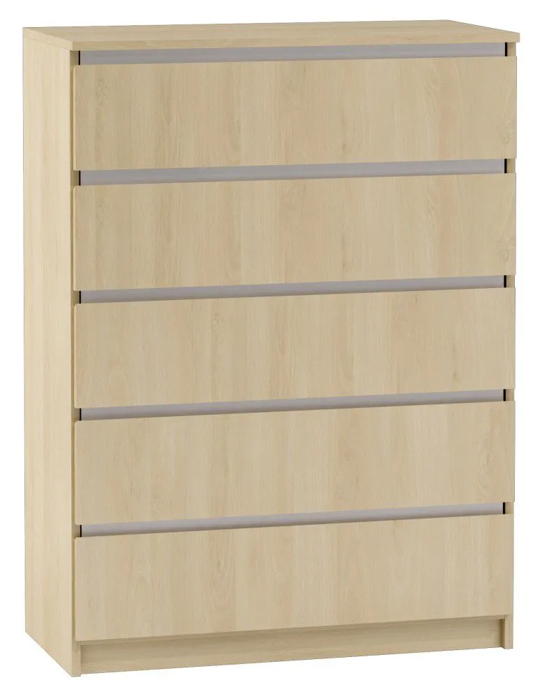 Kommode Kiunga 04, Farbe: Buche / Weiß - Abmessungen: 112 x 82 x 40 cm (H x B x T)