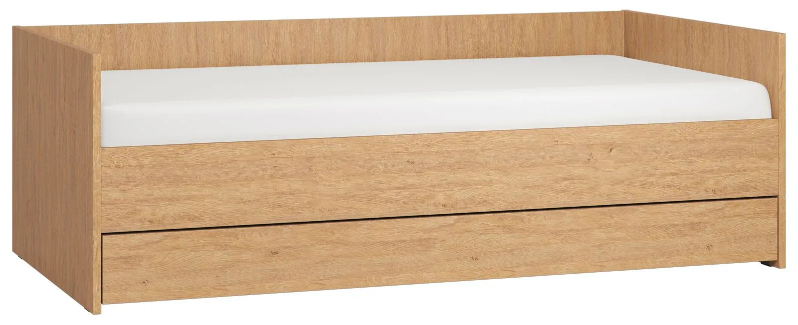 Einzelbett / Gästebett, Farbe: Eiche - Liegefläche: 90 x 200 cm (B x L)