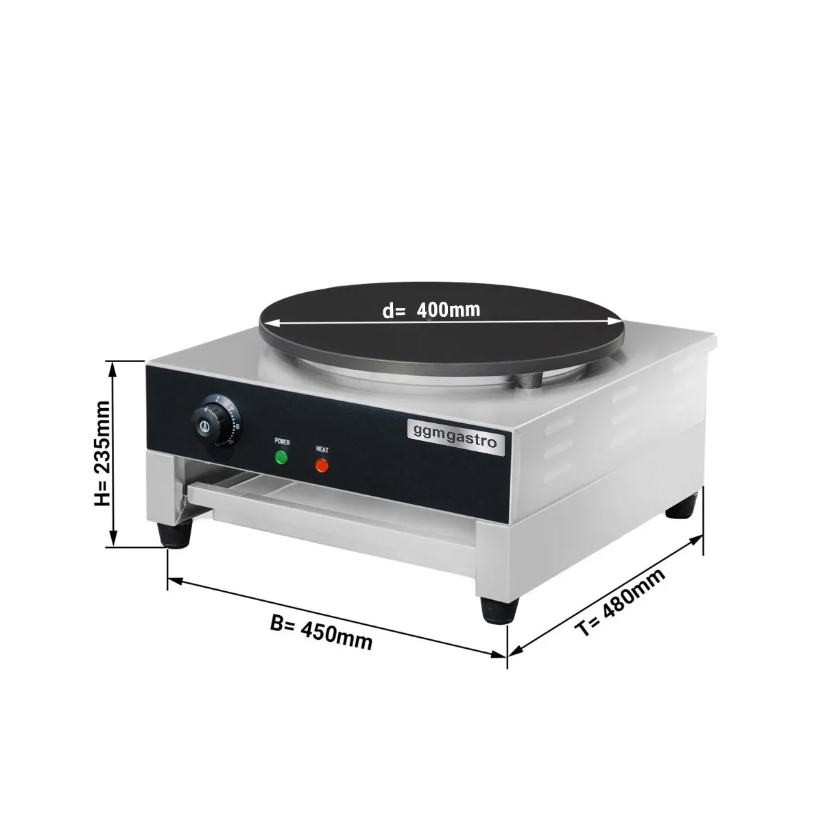 Crêpes-Gerät - mit 1 Platte á Ø 400mm