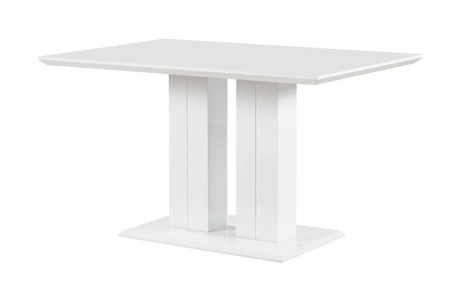 Esstisch Daures 116, in Weiß Hochglanz, 140 x 90 cm, eckiger Esszimmertisch, edles Design, langlebig und stabil