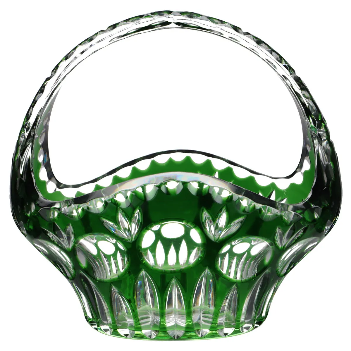 Zierkorb groß Smaragdgrün - Nachtmann Überfanggläser Bamberg