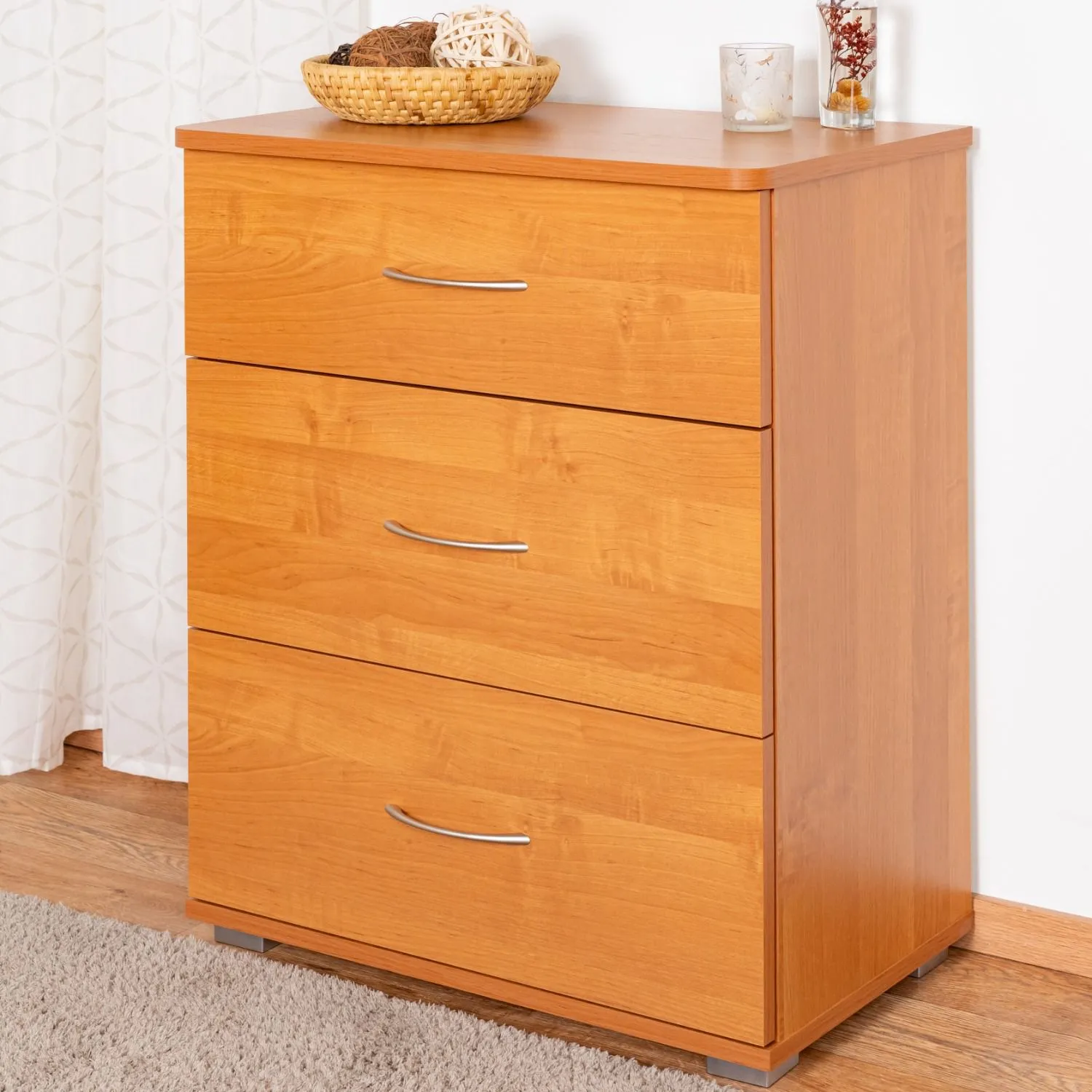 Kommode Kebumen 11, Farbe: Erle - Abmessungen: 78 x 65 x 40 cm (H x B x T)