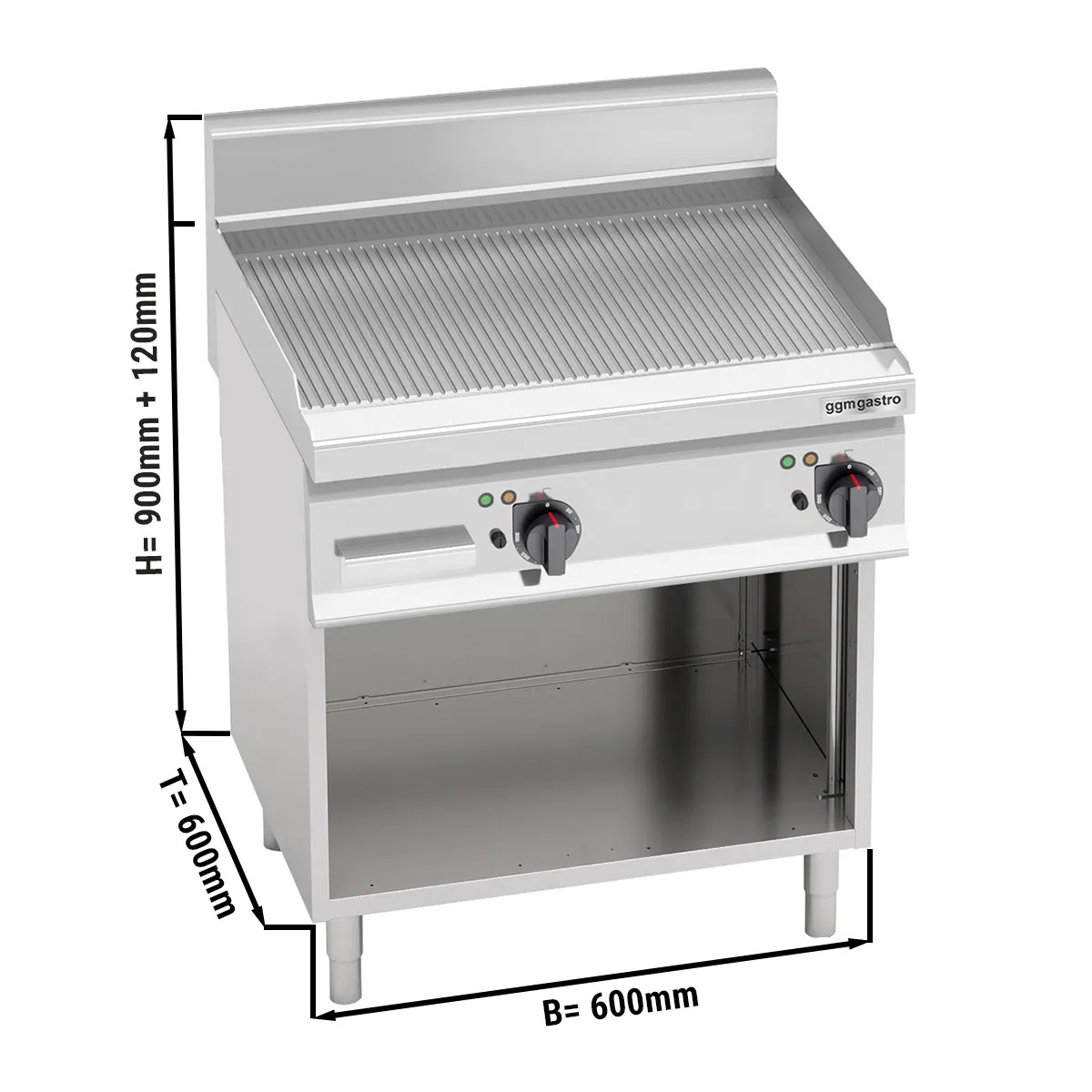 Elektro Bratplatte - Gerillt (8 kW)