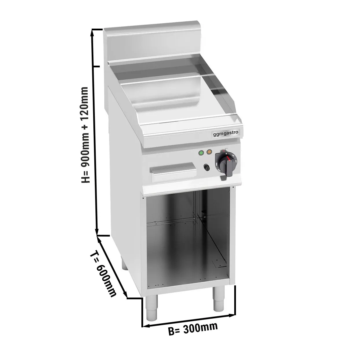 Elektro Bratplatte - Glatt Hardchrome (4 kW)