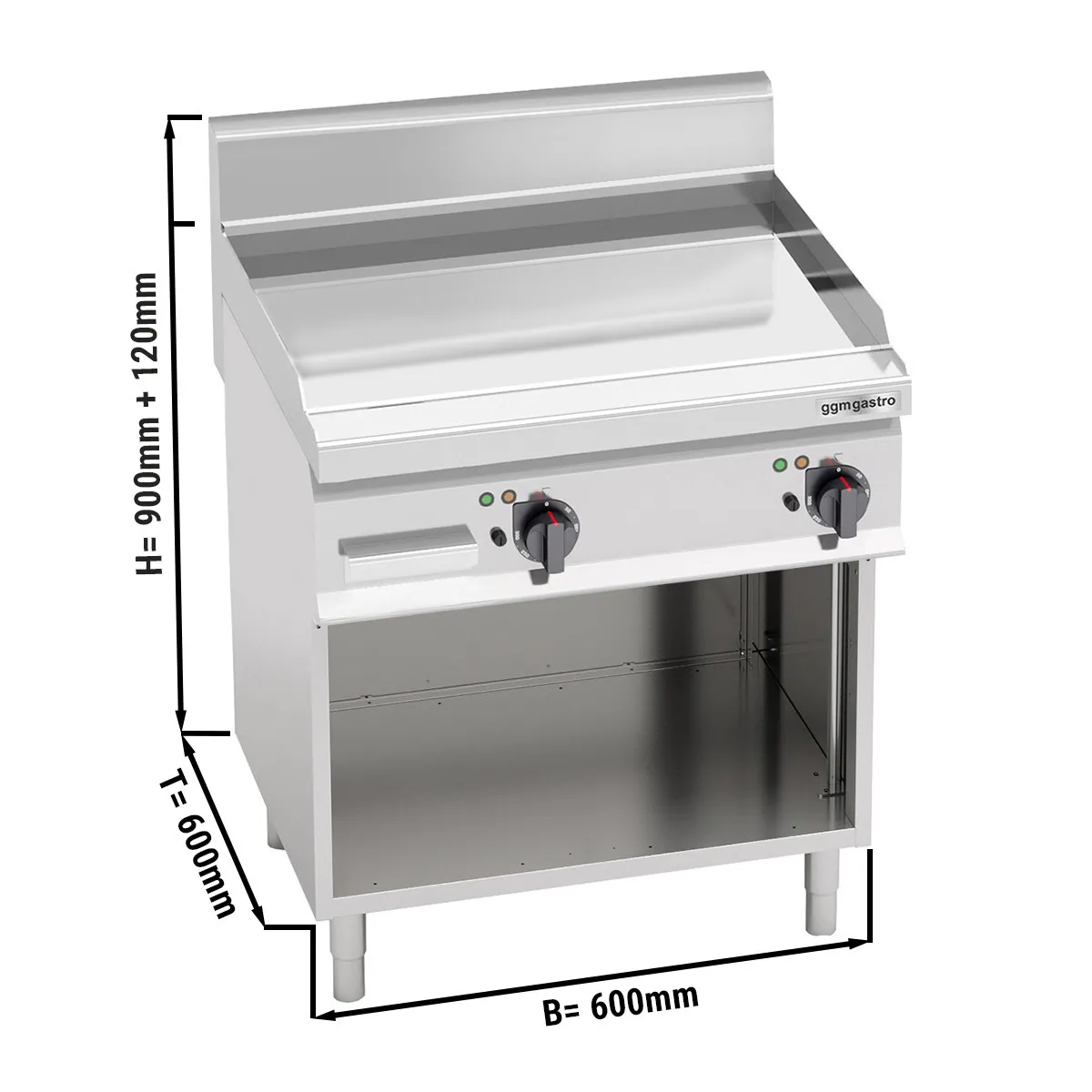 Elektro Bratplatte - Glatt Hardchrome (8 kW)