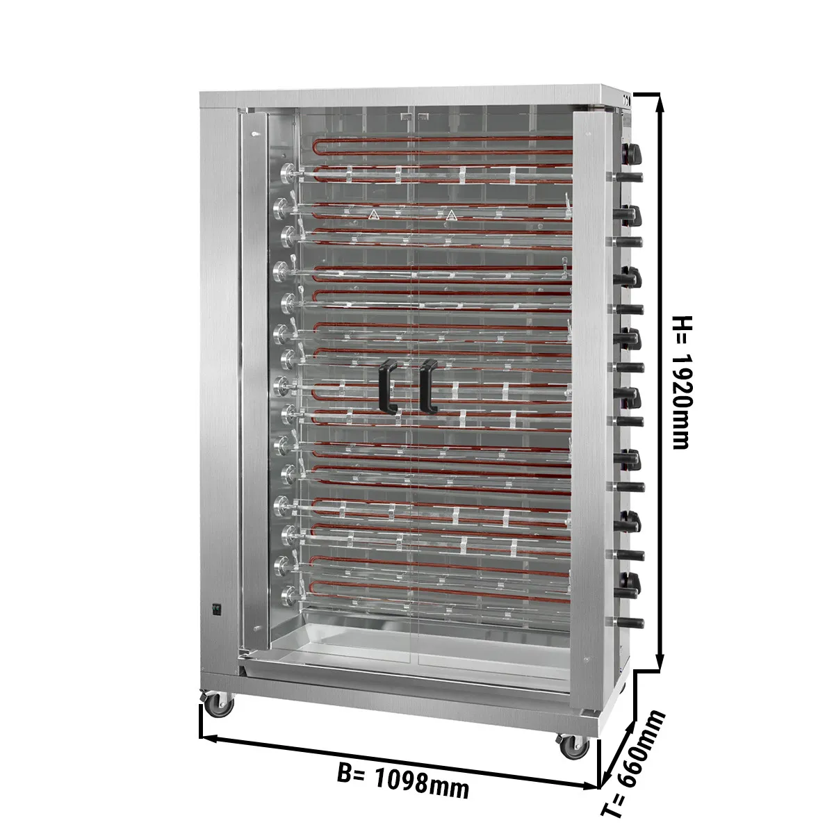 Elektro Hähnchengrill ECO - 38,4kW - mit 15 Spießen für 90 Hähnchen