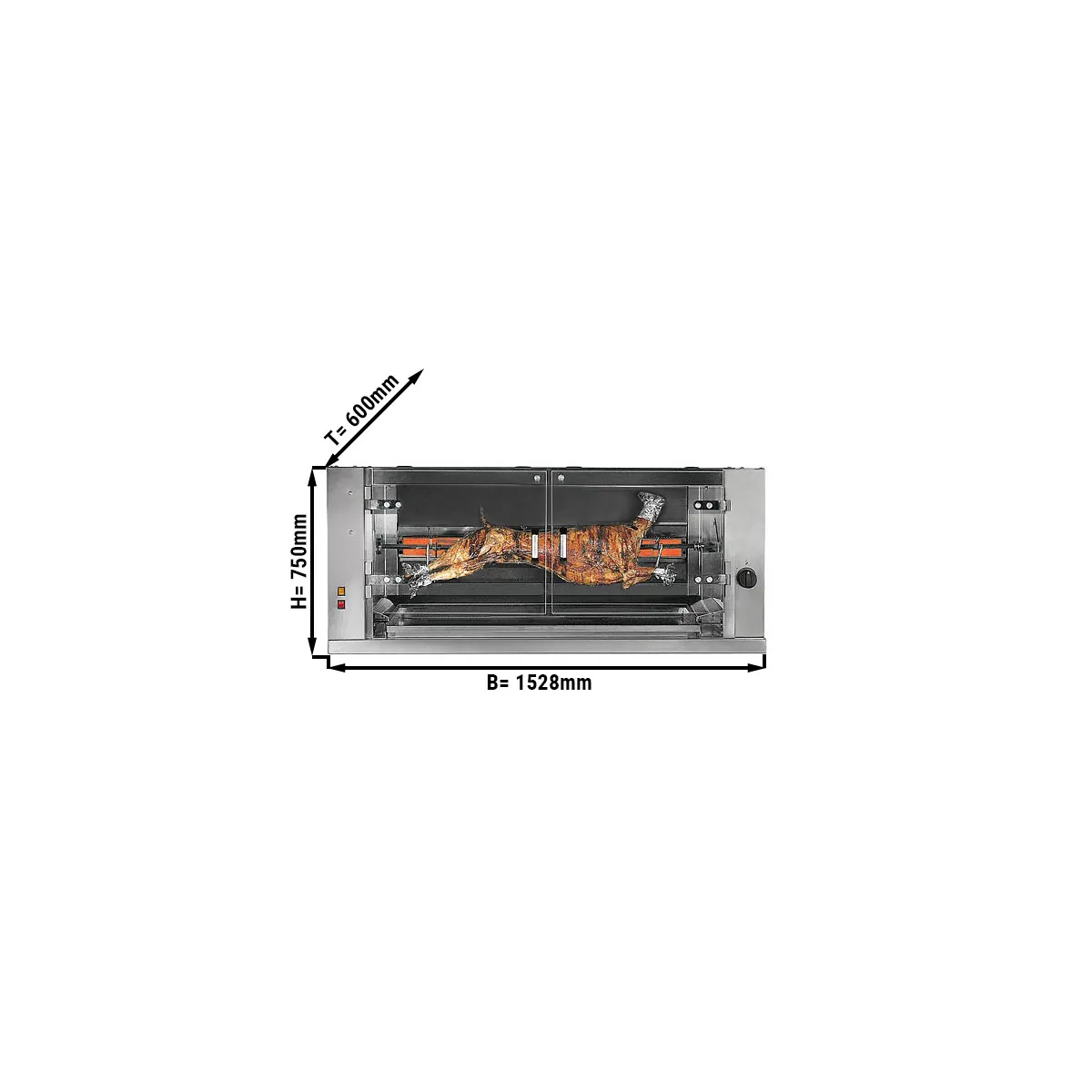 Elektro Lamm- & Spanferkelgrill - 6,6kW - mit 1 Spieß