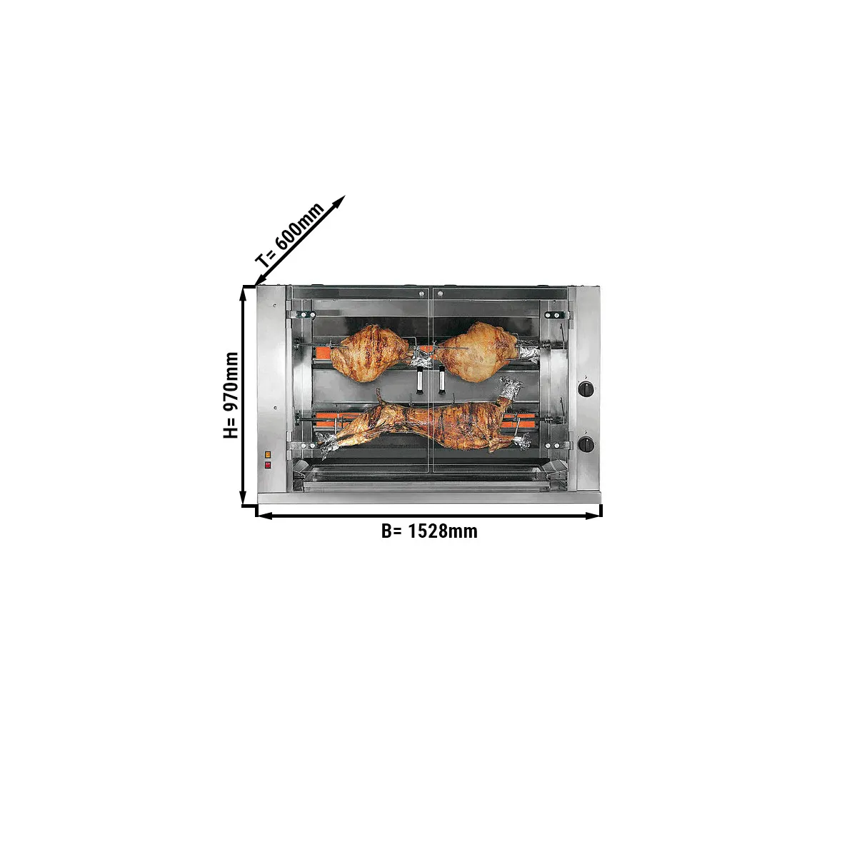 Elektro Lamm- & Spanferkelgrill - 13,2kW - mit 2 Spießen