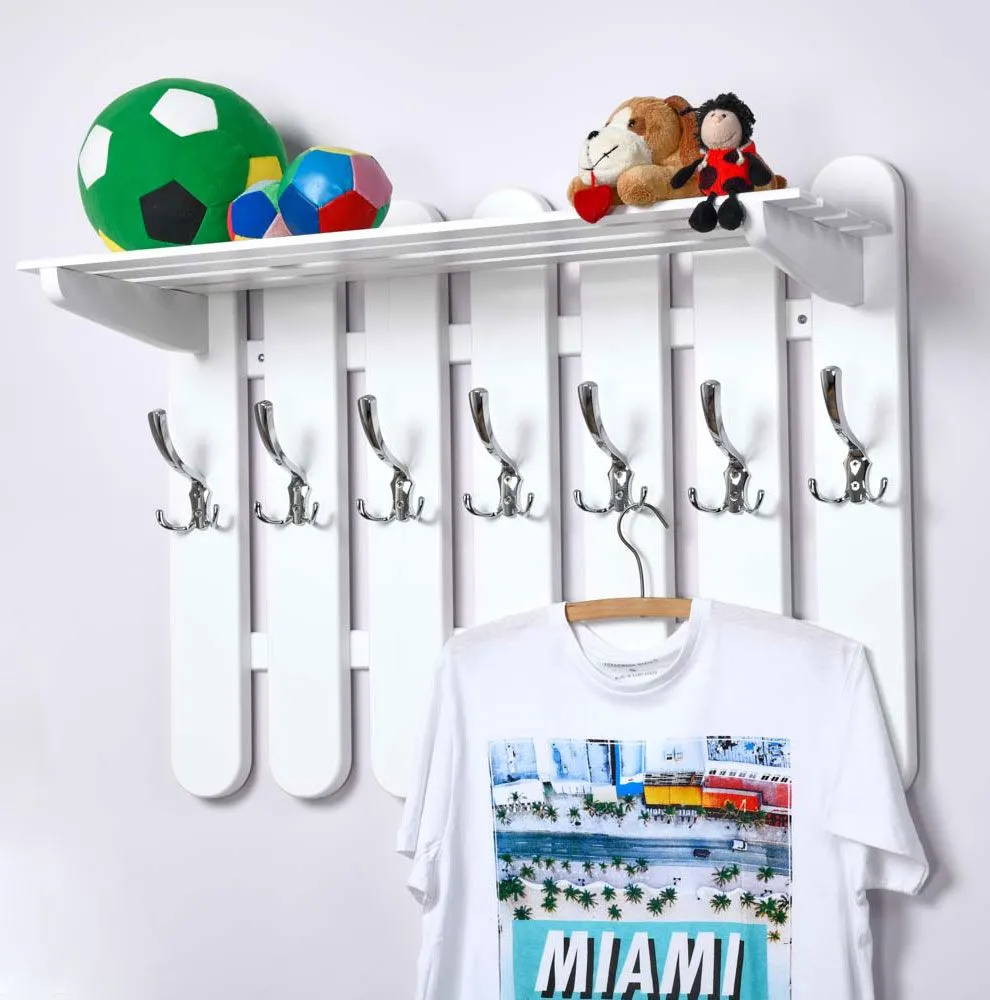 Garderobe Kiefer massiv Vollholz Weiß Junco 354 – Abmessungen: 60 x 80 x 28 cm H x B x T)