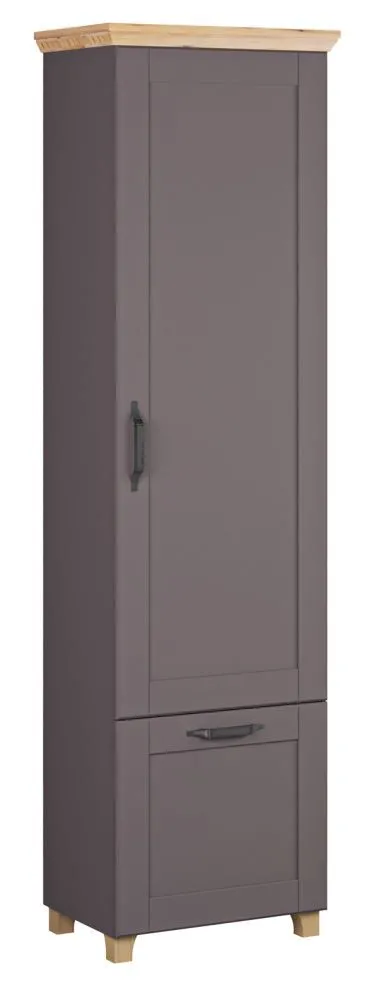 Schrank Cuenca 07, Farbe: Eiche / Grau - Abmessungen: 209 x 60 x 39 cm (H x B x T)