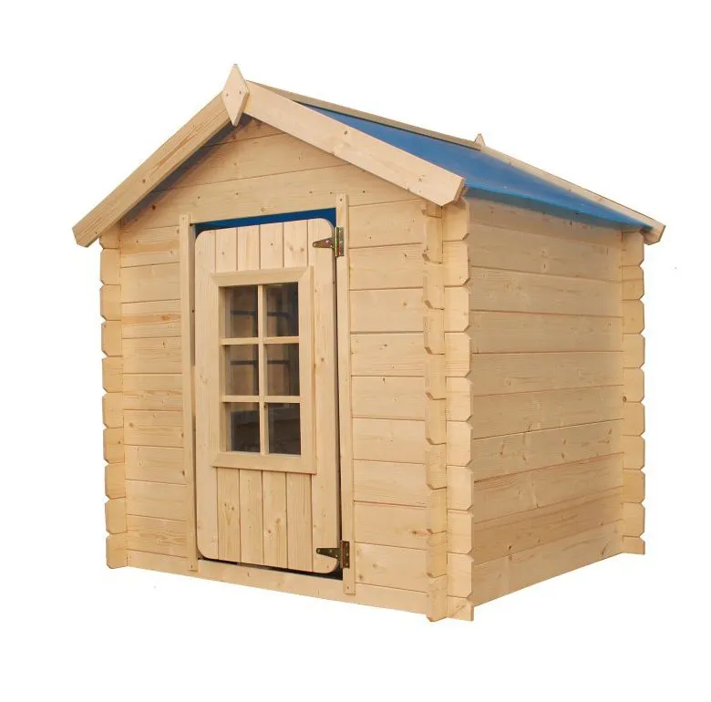 Spielhaus Happy Park Blau - 1,05 x 1,05 Meter aus 13 mm Blockbohlen