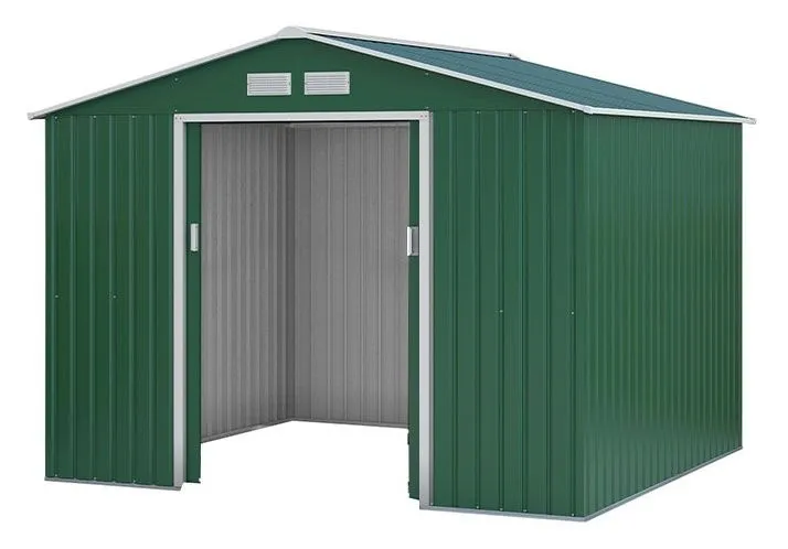 Metallgerätehaus Kompakt 4, Außenmaße: 277 x 255 x 192 cm (L x B x H), Farbe: Grün