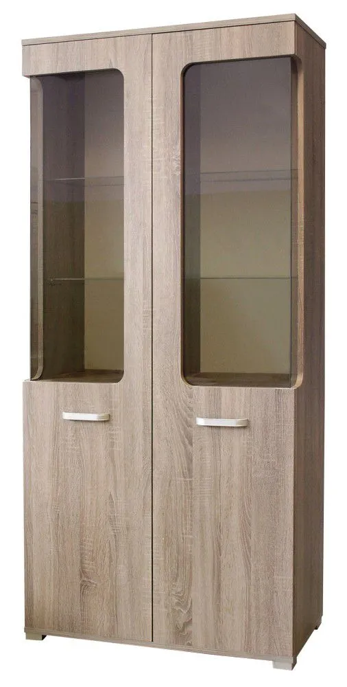 Vitrine Kikori 19, Farbe: Sonoma Eiche - Abmessungen: 190 x 80 x 40 cm (H x B x T)