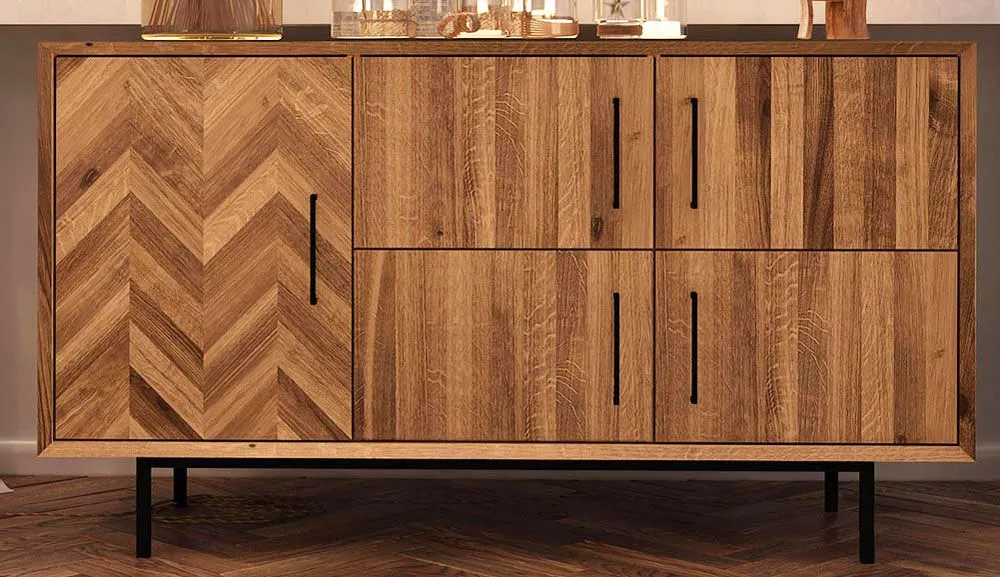 Kommode Kumeu 38 Kernbuche massiv geölt - Abmessungen: 80 x 144 x 45 cm (H x B x T)