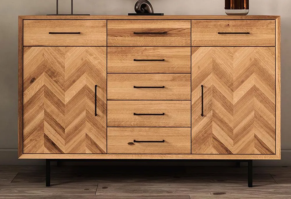 Kommode Kumeu 46 Kernbuche massiv geölt - Abmessungen: 95 x 144 x 45 cm (H x B x T)