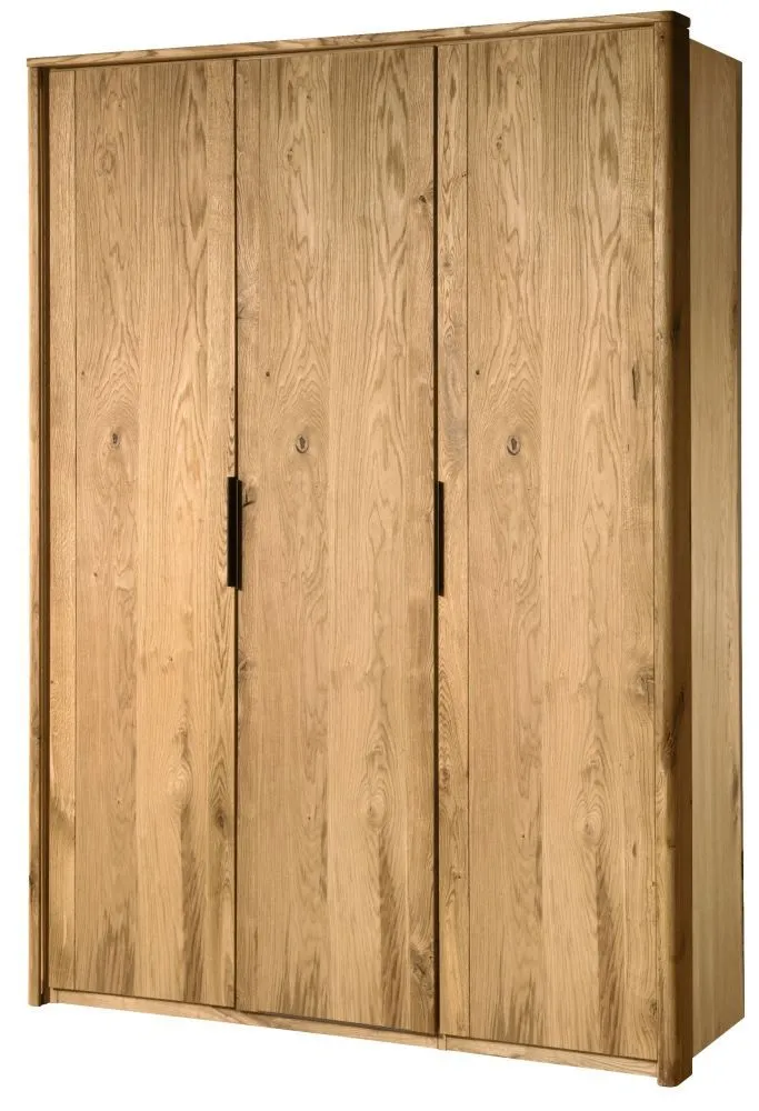 Drehtürenschrank / Kleiderschrank mit Rahmen Teresina 03, Farbe: Natur, Eiche teilmassiv – 222 x 155 x 64 (H x B x T)
