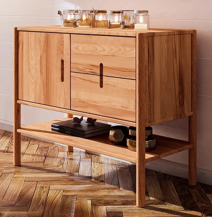 Kommode Wellsford 15 Kernbuche massiv geölt - Abmessungen: 84 x 97 x 46 cm (H x B x T)