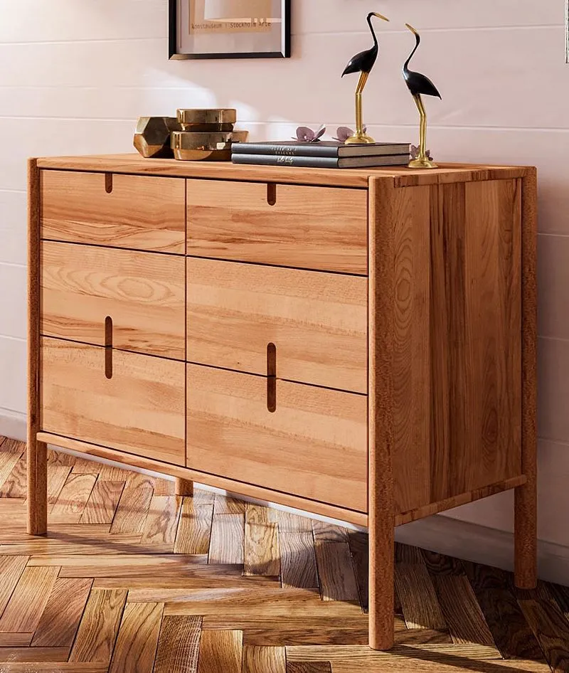 Kommode Wellsford 17 Kernbuche massiv geölt - Abmessungen: 79 x 97 x 46 cm (H x B x T)
