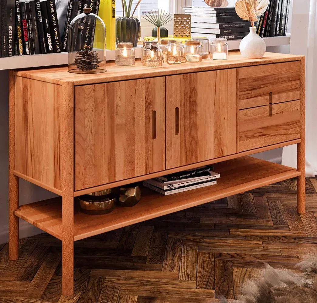 Kommode Wellsford 23 Kernbuche massiv geölt - Abmessungen: 81 x 142 x 46 cm (H x B x T)