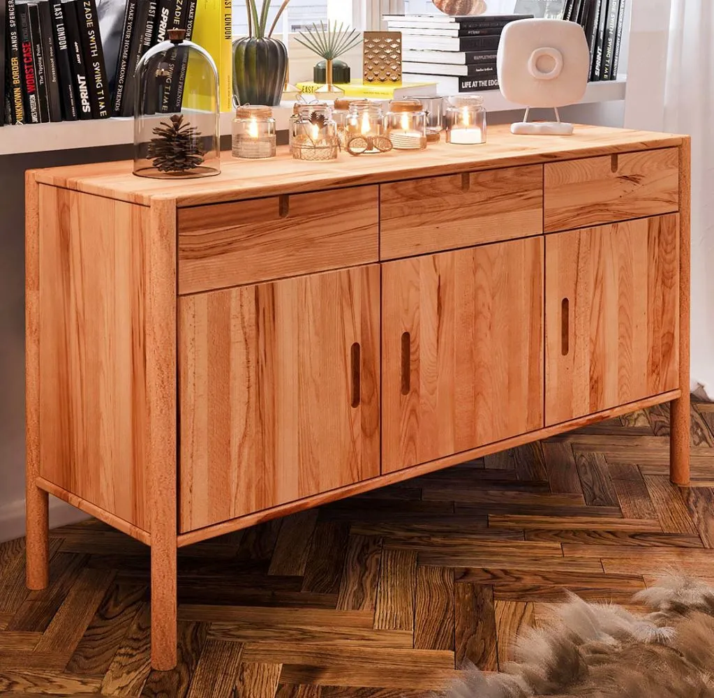 Kommode Wellsford 27 Kernbuche massiv geölt - Abmessungen: 79 x 142 x 46 cm (H x B x T)