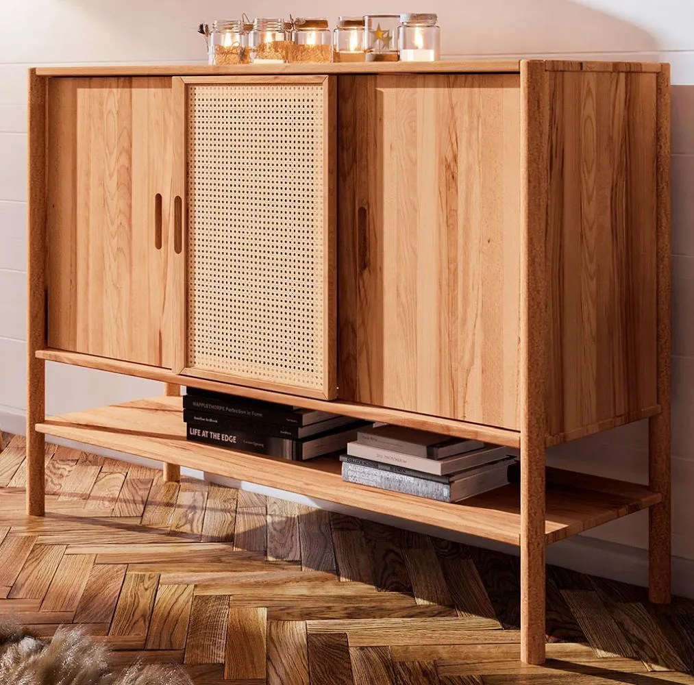 Kommode Wellsford 30 Kernbuche massiv geölt - Abmessungen: 101 x 142 x 46 cm (H x B x T)