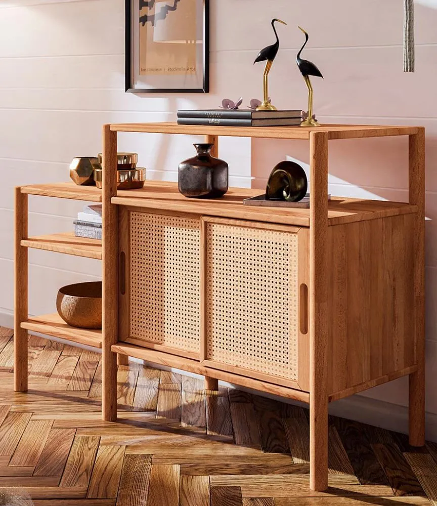 Regal Wellsford 37 Kernbuche massiv geölt - Abmessungen: 86 x 120 x 46 cm (H x B x T)